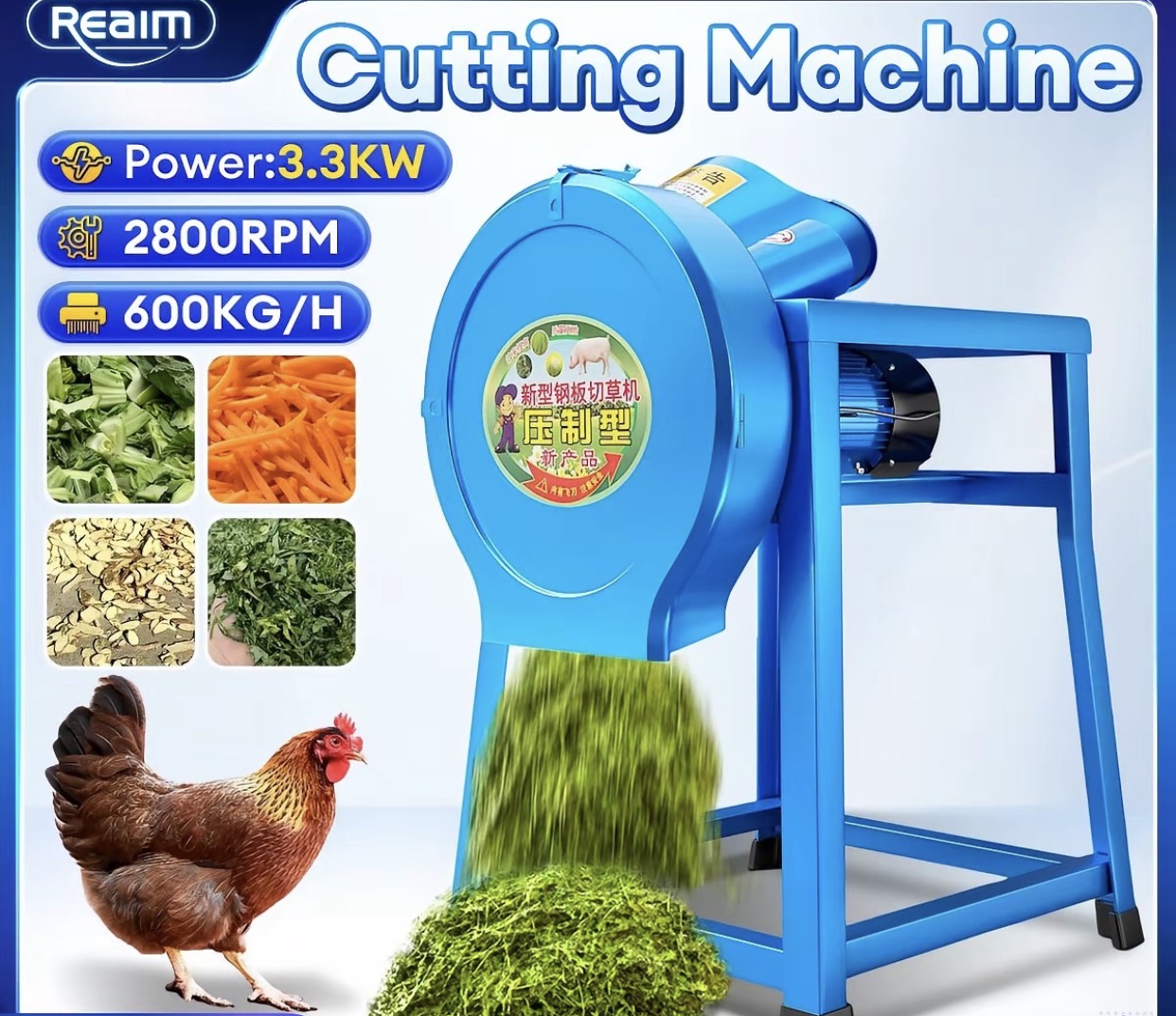 Cutting Machine for Vegetables, Banana Stem, Poultry Food