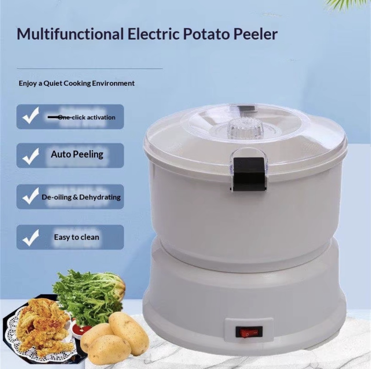 Vegetable dehydrator, automatic peeler, household electric potato peeler,