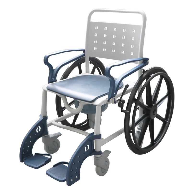 Adjustable Bath Commode Wheel Chair Foldable Disabled Commode Chair